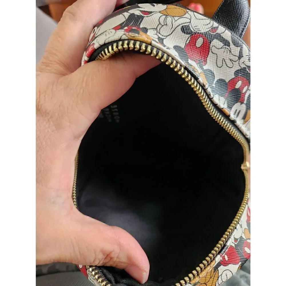 Disney Mickey Mouse backpack and matching card holder. Exterior zippered pocket